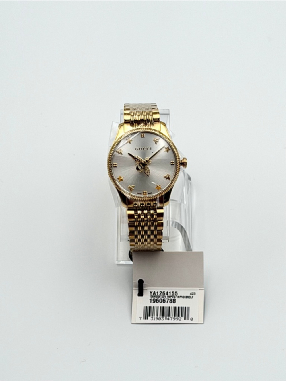 Gucci G-Timeless YA1264155 Gold PVD Silver Dial Bee  Unisex Watch New w/Tag - Picture 4 of 10